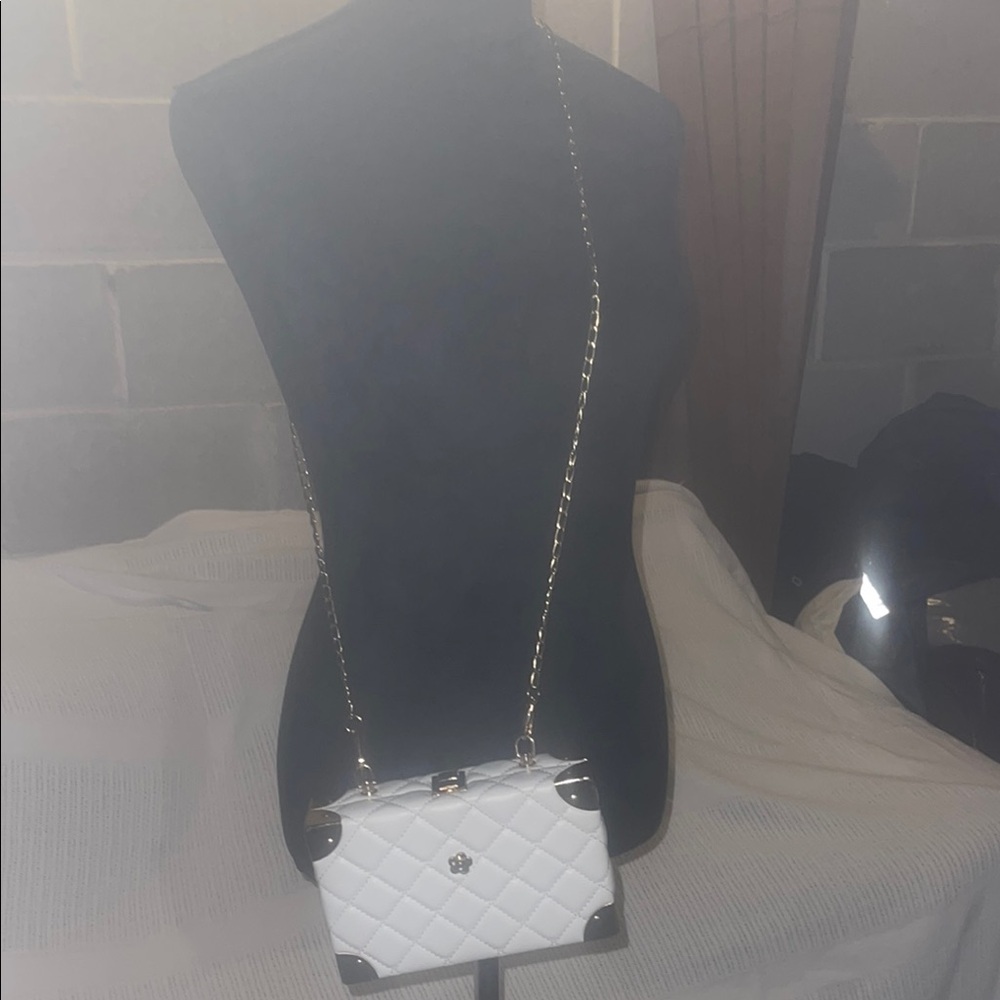 White Quilted Crossbody Bag